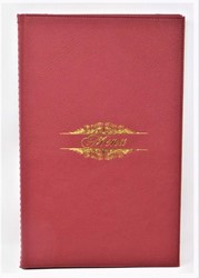 Show details for ( 8.5 x 14-Inch ) Menu Cover red wine Leather-Like Booklet Two-Views  Picture of ( 8.5 x 14-Inch ) Menu Cover red wine Leather-Like Booklet Two-Views