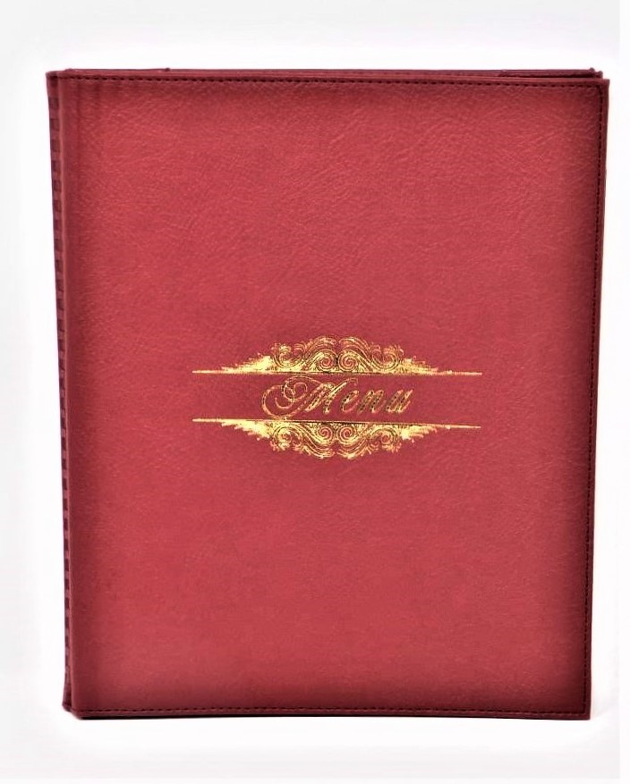 Picture of ( 8.5 x 11-Inch ) Menu Cover red wine  Leather-Like Booklet Two-Views 