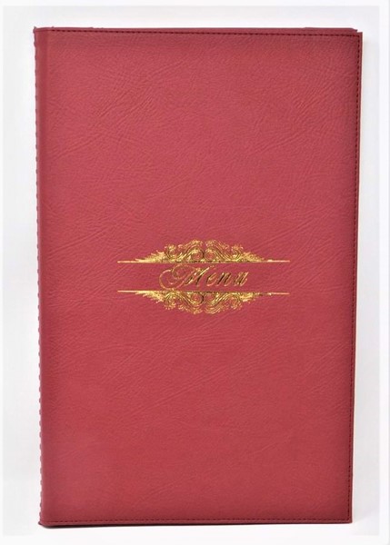 Picture of ( 8.5 x 14-Inch ) Menu Cover red wine Leather-Like Booklet Two-Views 